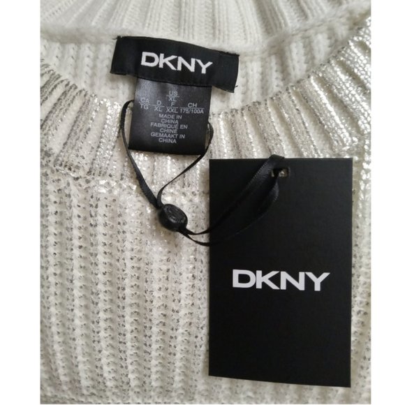 NWT DKNY Metallic Sweater Size XL - Picture 3 of 8